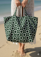 Moroccan Zellige Brocade Bag - Green