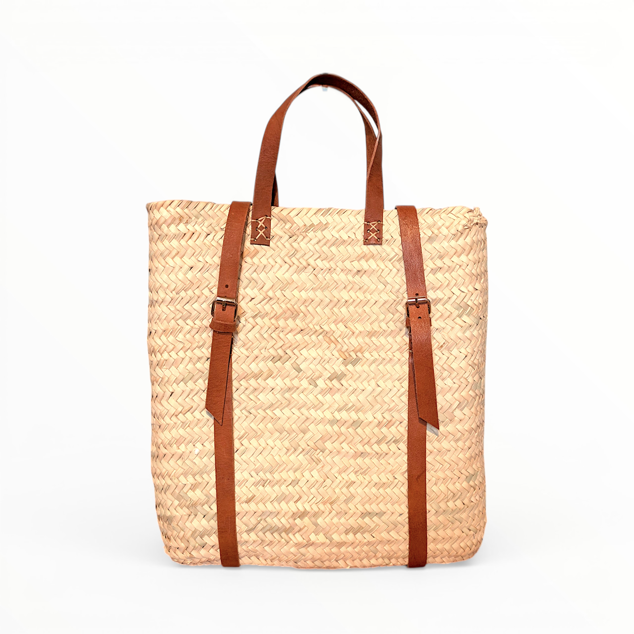 Straw backpack, Hipster backpack, beach bag, summer backpack: Brown