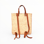 Straw backpack, Hipster backpack, beach bag, summer backpack: Brown